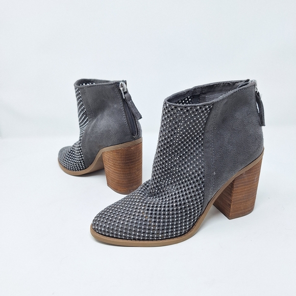 Madden Girl Charcoal Rhinestone Ankle Boots with Sparkling Accents - Picture 1 of 8